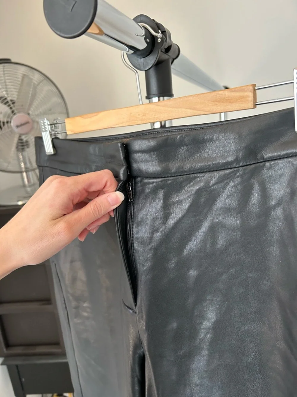 J. Crew Kate Faux Leather Straight Leg Pant Black 10